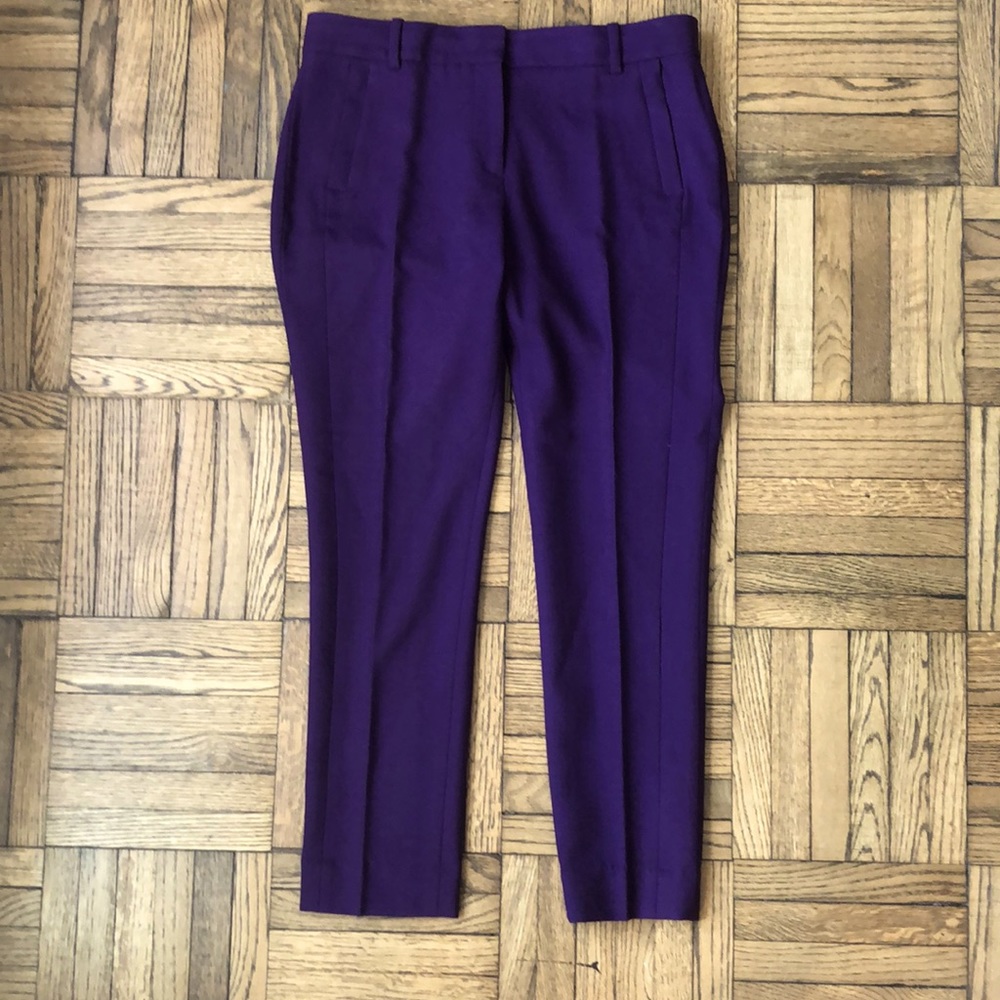 J. Crew Violet Purple Wool Blend Suit Pants, Size 10P